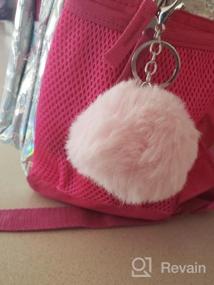 img 8 attached to Faux Rabbit Fur Ball Pom Pom Keychain Car Key Ring Handbag Tote Bag Pendant Purse Charm For Cityelf Cute