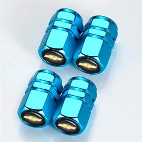 img 3 attached to 🚗 Logo Valve Stem Caps for Chevrolet Cruze Malibu Camaro Colorado Equinox Silverado - Personalized Car Wheel Tire Modification Accessories (4PCS, Blue)