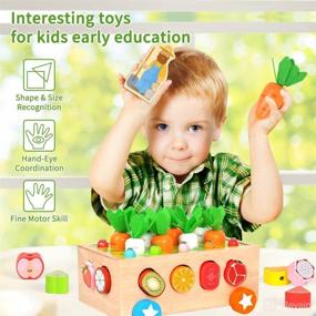 img 3 attached to Montessori Carrot Harvest Game: JUZBOT Wooden Fruit Lacing Beads Educational Learning Toys for 1 2 3 Year Old Boys and Girls - Perfect Baby Toddler Gift (1-4 Year Old)