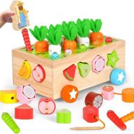 montessori carrot harvest game: juzbot wooden fruit lacing beads educational learning toys for 1 2 3 year old boys and girls - perfect baby toddler gift (1-4 year old) логотип