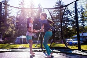 img 3 attached to AlleyOOP VariableBounce Trampoline W/Safety Enclosure & Proflex Basketball Set - Pro-Level Spring Performance 12' & 14'