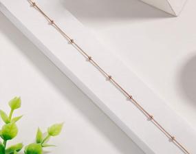 img 1 attached to Minimalist Dainty Satellite Bead Chain Pendant Choker Necklace For Women - 925 Sterling Silver With Gold Plating, 16''+2'' Adjustable Length
