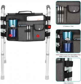 img 1 attached to Supregear Folding Walker Bag For Seniors - 9 Pockets, Cup Holder & Large Capacity Waterproof Tote!