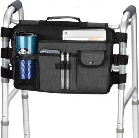 img 4 attached to Supregear Folding Walker Bag For Seniors - 9 Pockets, Cup Holder & Large Capacity Waterproof Tote!