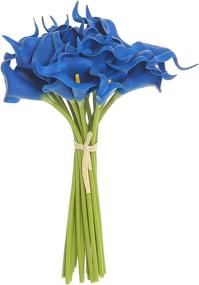 img 2 attached to Realistic Royal Blue Calla Lilies: Efavormart 20 Pack Of 14" Tall Artificial Single Stem Flowers With Real Touch Feel