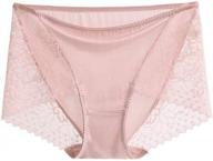 women's 100% mulberry silk brief panties: lace trim, breathable & comfortable hipster underwear. logo