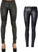 sexy and stretchy pu leather leggings for women in black and coffee - available in usa sizes logo