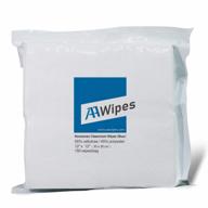 салфетки для чистых помещений aawipes - нетканые салфетки профессионального уровня для лабораторий, электронной и фармацевтической промышленности - 150 больших синих салфеток из смеси целлюлозы и полиэстера в сумке логотип