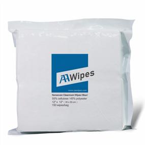 img 4 attached to AAWipes Cleanroom Wipes - Professional Grade Nonwoven Wipers For Lab, Electronics, And Pharmaceutical Industries - 150 Large Blue Cellulose/Polyester Blend Wipes In A Bag