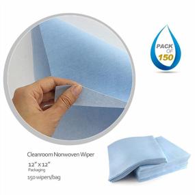 img 1 attached to AAWipes Cleanroom Wipes - Professional Grade Nonwoven Wipers For Lab, Electronics, And Pharmaceutical Industries - 150 Large Blue Cellulose/Polyester Blend Wipes In A Bag