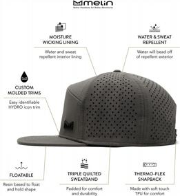 img 3 attached to Melin Trenches Icon Hydro, Performance Snapback Hat, Water-Resistant Baseball Cap For Men & Women