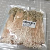 img 1 attached to Champagne-Colored Bookmarker Tassels With 2-Inch Cord Loop And Small Chinese Knot - Set Of 20 Silky Floss Tassels For DIY Crafts, Souvenirs, And Jewelry Making - 6 Inches In Length review by Jasmine Grant