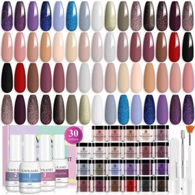 img 4 attached to 🎃 Saviland 39 Pcs Dip Powder Nail Kit - Halloween Series with Base & Top Coat - Ideal for French Nails Art, Manicure and DIY Salon - Perfect Gift for Women - 30 Unique Colors - Activator Brush Saver Included