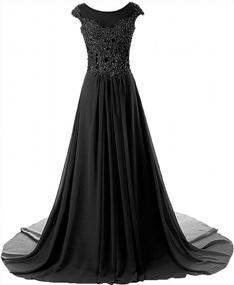 img 4 attached to Women'S Long Formal Evening Gowns Lace Bridesmaid Dress Chiffon Prom Dresses For Special Occasions