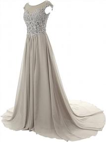 img 2 attached to Women'S Long Formal Evening Gowns Lace Bridesmaid Dress Chiffon Prom Dresses For Special Occasions