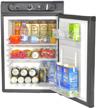 smeta 2.1 cu.ft propane fridge with 3-way power options - lpg/110v/12v outdoors refrigerator without freezer for camping, rvs, motorhomes, and campervans in black logo