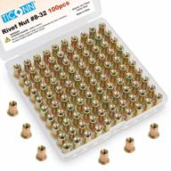 get a strong grip with ticonn's 100 pc sae rivet nut kit - zinc plated carbon steel flat head insert nut with knurled body (sae unc 8-32) логотип