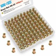 get a strong grip with ticonn's 100 pc sae rivet nut kit - zinc plated carbon steel flat head insert nut with knurled body (sae unc 8-32) logo