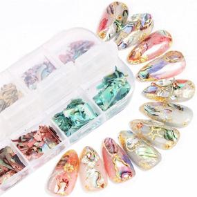 img 3 attached to 12-Grid Abalone Seashell Nail Art Glitter Slices, 3D нерегулярные фрагменты для дизайна ногтей DIY - идеальные украшения для ногтей из ракушек!