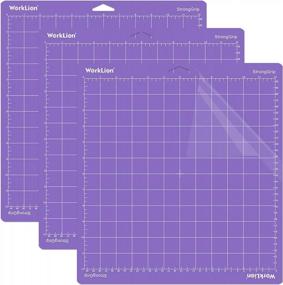 img 4 attached to WORKLION StrongGrip Cutting Mat Bundle For Cricut: Durable And Non-Slip Purple Mat Set For Arts And Crafts - Compatible With Explore One, Air, Air 2, And Maker - 12X12 Size (3 Pack)