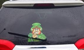 img 2 attached to WiperTags Lucky The Leprechaun St Patricks Day Rear Wiper Decal For Enhanced Vehicle Accessory