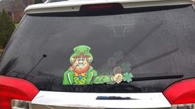 img 1 attached to WiperTags Lucky The Leprechaun St Patricks Day Rear Wiper Decal For Enhanced Vehicle Accessory