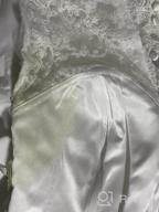 img 1 attached to Stunning Abaowedding Women'S V-Neck Tea-Length Wedding Dress With Long Sleeves review by Monica West