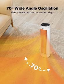 img 1 attached to 🔥 Pelonis PHTPU1501 Ceramic Tower 1500W Space Heater - Oscillation, Remote Control, Programmable Thermostat, 8H Timer, ECO Mode - Tip-Over Switch, Overheating Protection - White