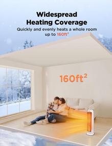 img 3 attached to 🔥 Pelonis PHTPU1501 Ceramic Tower 1500W Space Heater - Oscillation, Remote Control, Programmable Thermostat, 8H Timer, ECO Mode - Tip-Over Switch, Overheating Protection - White