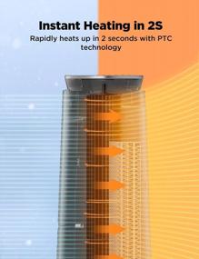 img 2 attached to 🔥 Pelonis PHTPU1501 Ceramic Tower 1500W Space Heater - Oscillation, Remote Control, Programmable Thermostat, 8H Timer, ECO Mode - Tip-Over Switch, Overheating Protection - White