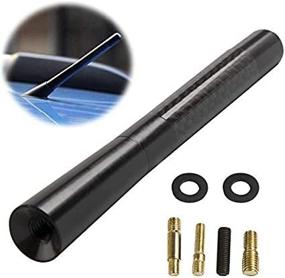 img 3 attached to 📻 AXECO Universal 4.7" Carbon Fiber Short Antenna Mast – Premium Replacement for Car AM/FM Radio – Aluminum Black Aerial Stubby Topper Solution