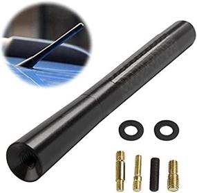 img 4 attached to 📻 AXECO Universal 4.7" Carbon Fiber Short Antenna Mast – Premium Replacement for Car AM/FM Radio – Aluminum Black Aerial Stubby Topper Solution