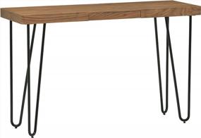 img 4 attached to Rivet Hairpin Tall Console Bar Table - Stylish Wood And Metal Design In Walnut And Black