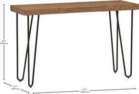 img 2 attached to Rivet Hairpin Tall Console Bar Table - Stylish Wood And Metal Design In Walnut And Black