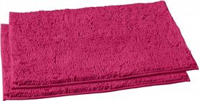 img 4 attached to Plush And Super Absorbent LuxUrux Bathroom Rug Mat Set - Chenille Microfiber Material, 20 X 30 Inch, Ideal For Shower And Bath
