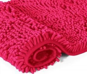 img 2 attached to Plush And Super Absorbent LuxUrux Bathroom Rug Mat Set - Chenille Microfiber Material, 20 X 30 Inch, Ideal For Shower And Bath