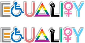 img 4 attached to United by Color Equality Sticker (2PACK) - Promote Unity and Equality with this Strong Adhesive Waterproof Bumper Sticker!