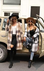 img 3 attached to ECOWISH Women'S Shacket Jacket - Winter Flannel Plaid Long Sleeve Button Trench Cardigan Coat Casual Outwear