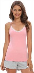 img 3 attached to 4 Pack Women'S V-Neck Camisoles W/ Adjustable Spaghetti Straps & Lace Trim - AMVELOP Tank Tops