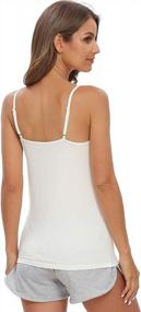 img 1 attached to 4 Pack Women'S V-Neck Camisoles W/ Adjustable Spaghetti Straps & Lace Trim - AMVELOP Tank Tops