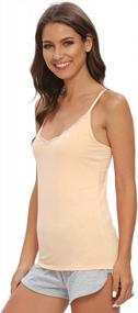 img 2 attached to 4 Pack Women'S V-Neck Camisoles W/ Adjustable Spaghetti Straps & Lace Trim - AMVELOP Tank Tops