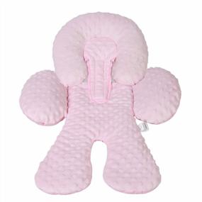 img 4 attached to Soft & Supportive Infant Car Seat Insert For Neck And Body, Reversible Minky & Microfiber Cushion For Car Seat Or Stroller, Ideal For Newborns, Girls In Beautiful Pink