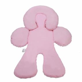 img 3 attached to Soft & Supportive Infant Car Seat Insert For Neck And Body, Reversible Minky & Microfiber Cushion For Car Seat Or Stroller, Ideal For Newborns, Girls In Beautiful Pink