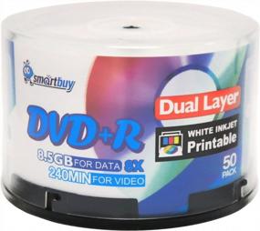 img 1 attached to 📀 SEYOO Smart Buy 50 Pack DVD+R DL 8.5GB 8X Double Layer Printable White Inkjet Blank Data Recordable Media 50 Discs Spindle (XG)