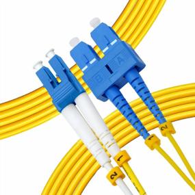 img 4 attached to Оптоволоконный соединительный кабель Newyork Cables™ 7M OS2 LC-SC Одномодовый дуплексный сетевой соединительный шнур Corning 9/125 SMF Высокоскоростной желтый одномодовый кабель SC-LC длиной 22,96 фута (22,96 фута)