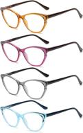 100 pairs of classic cateye reading glasses with spring hinges - lightweight eyeglasses for women and men logo