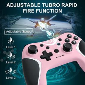 img 2 attached to Pink BRHE Wireless Switch Pro Controller - Compatible With Nintendo Switch N-S/Lite/OLED/Android/IOS 13.0+/PC - Ergonomic, Non-Slip Gamepad With Adjustable Joystick, Turbo Vibration