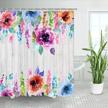 livilan floral shower curtain for bathroom flower shower curtain colorful shower curtain watercolor shower curtains with hooks rustic country flowered farmhouse bathroom decor, 72" wx72 h logo