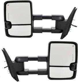 img 3 attached to 🔌 Tow Power Heated LED Towing Mirrors for 2007-2013 GMC Sierra, Chevy Silverado, Avalanche, Tahoe, Yukon/XL/Denali, Suburban: Replacement with Arrow Signal Light - Just 07 NEW Body