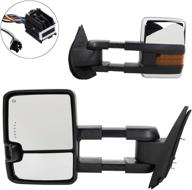 🔌 tow power heated led towing mirrors for 2007-2013 gmc sierra, chevy silverado, avalanche, tahoe, yukon/xl/denali, suburban: replacement with arrow signal light - just 07 new body logo